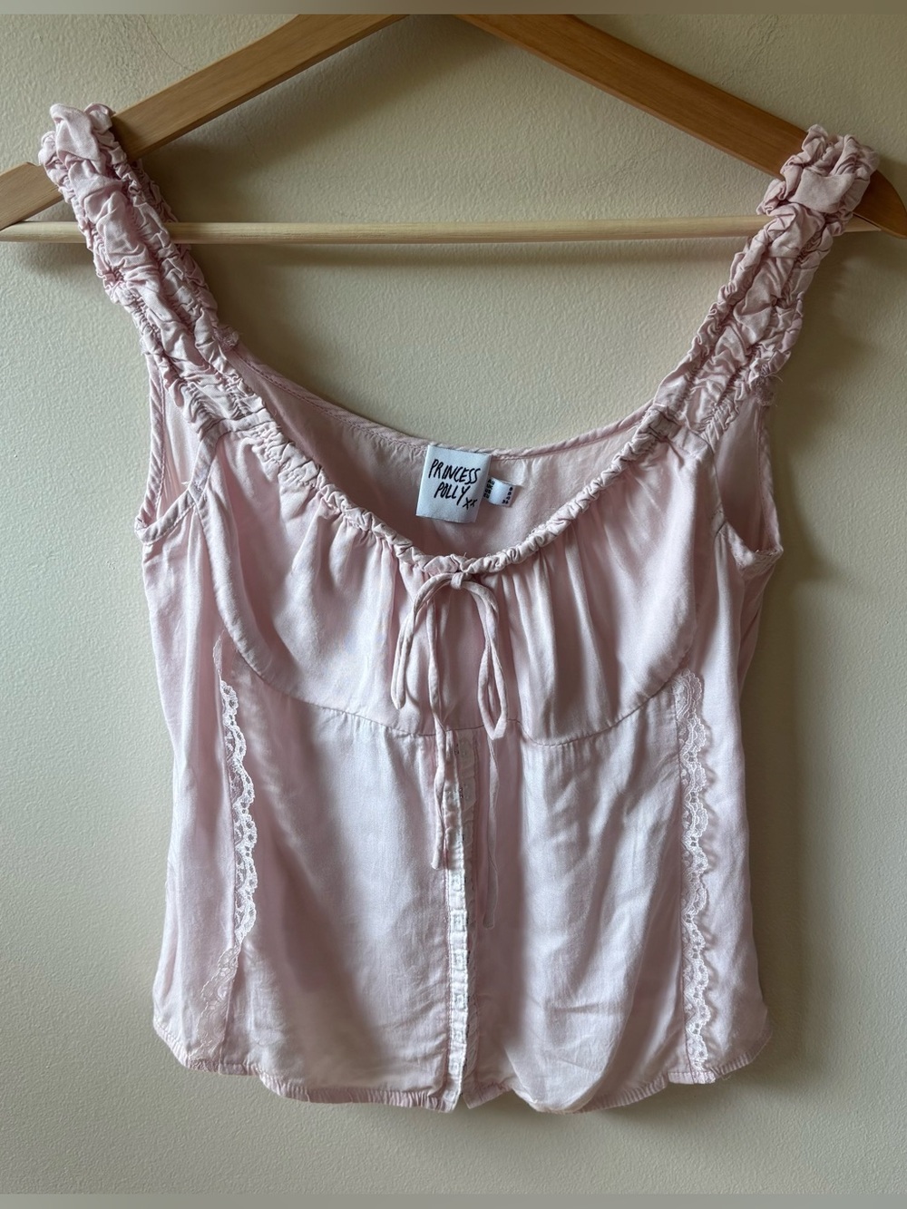 Princes Polly Blush Pink Ruffle Strap Corset Tank Top